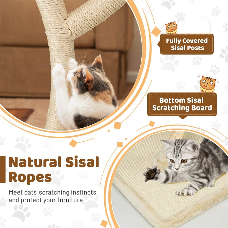 Eletriclife 70" Tall Cat Tree Tower Multi-Level Kitten Activity Center for Large Adult Cats