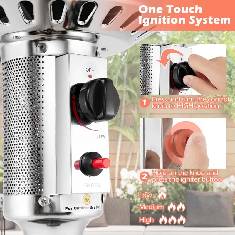 Eletriclife 50000 BTU Propane Patio Heater with Round Table Design