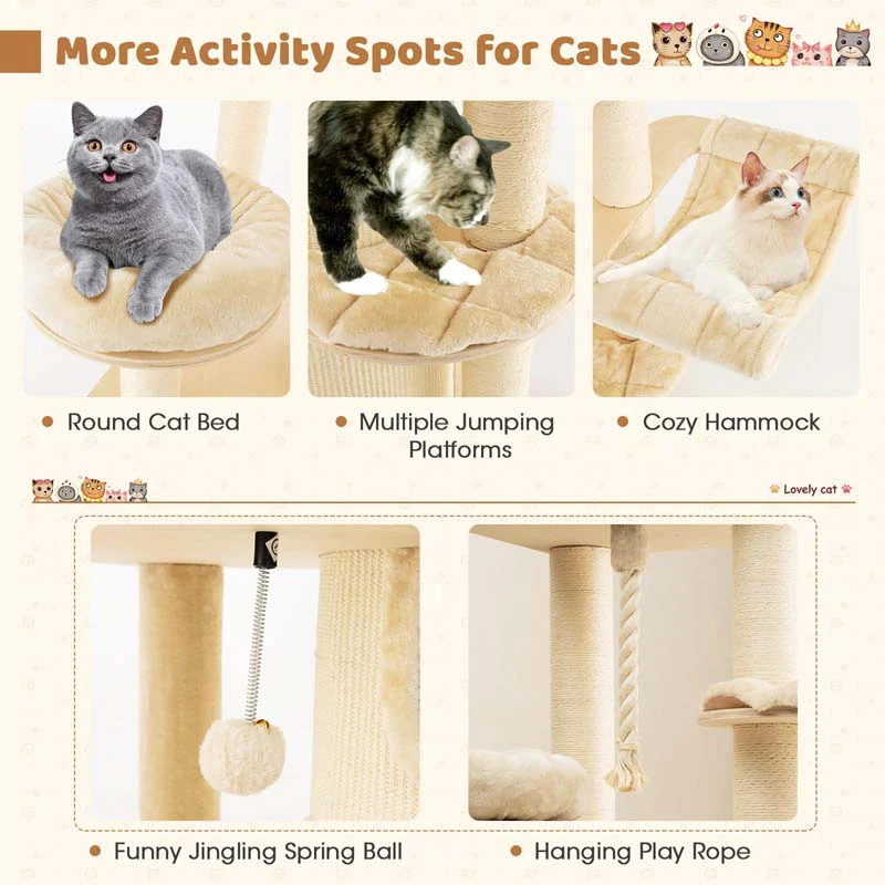 Eletriclife Multi-Level Cat Tree with 3-story Cat Condo
