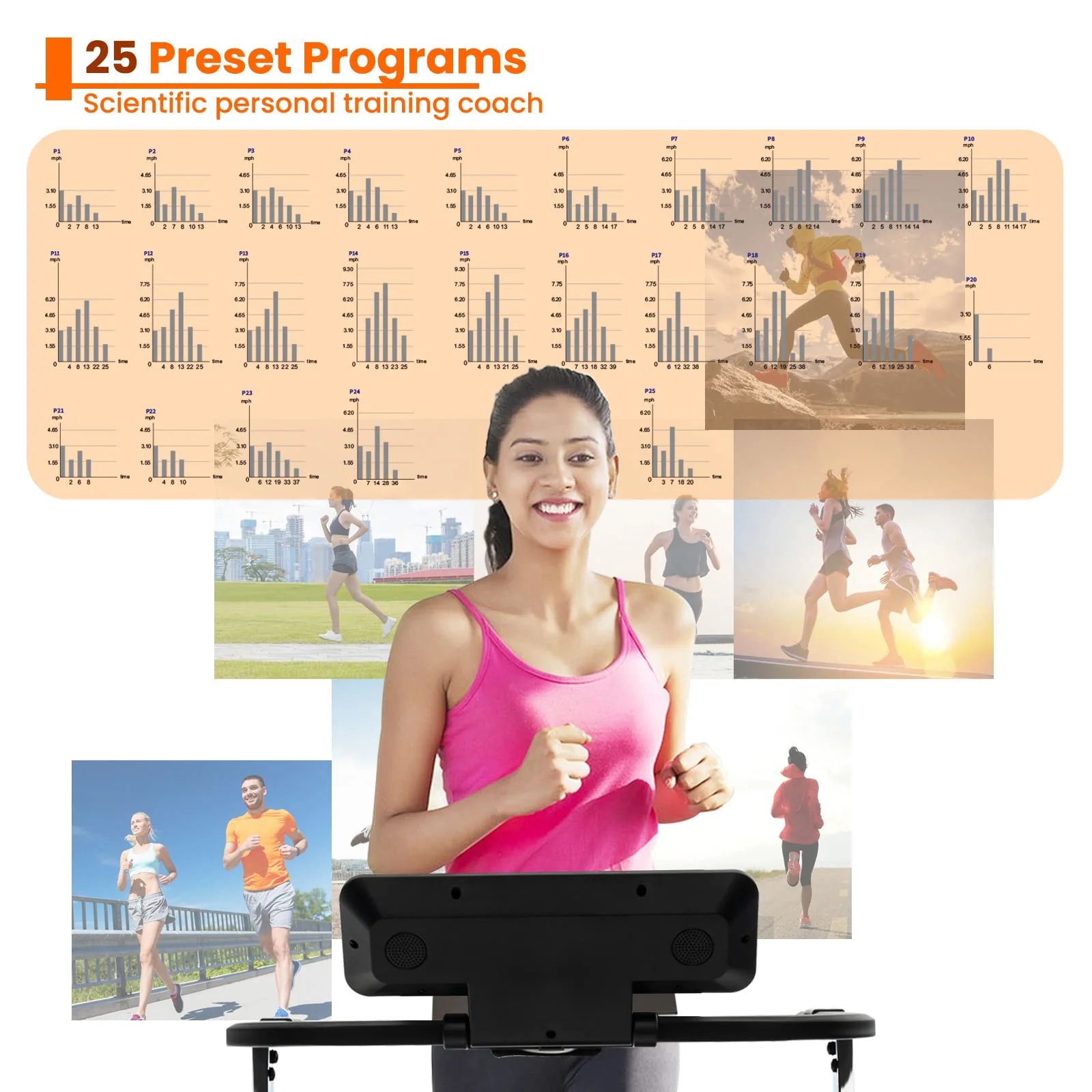 Eletriclife 3HP Folding Treadmill with Adjustable Height and APP Control