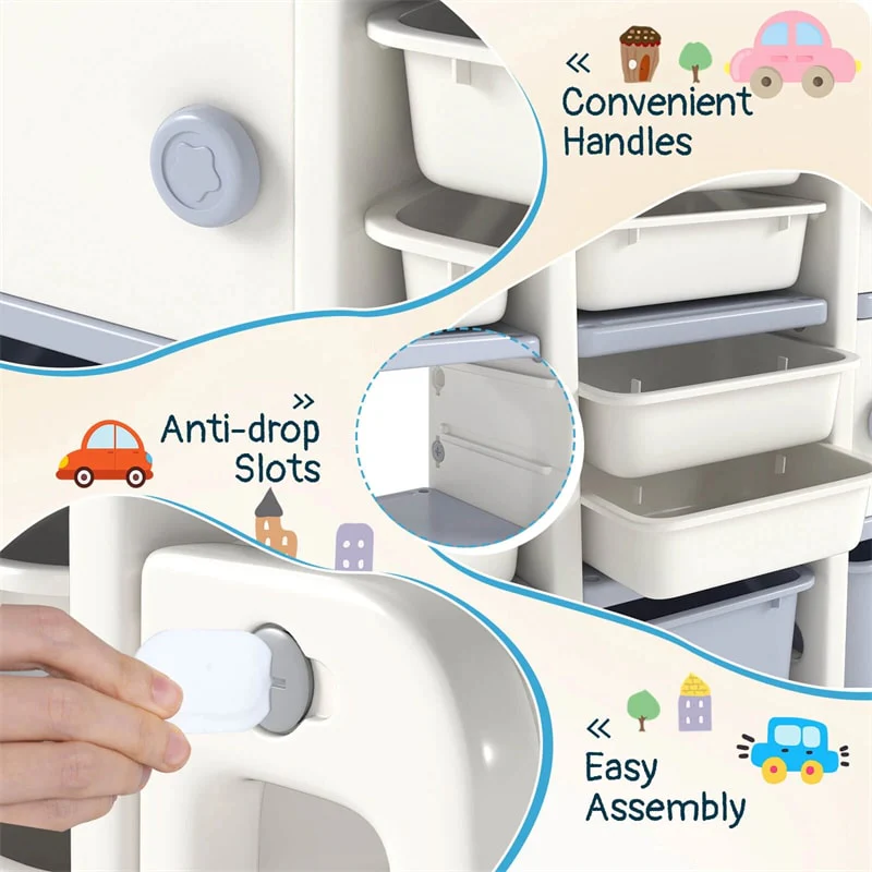 Eletriclife Truck-Shaped Kids Toy Storage Organizer with 11 Removable Bins for Playroom