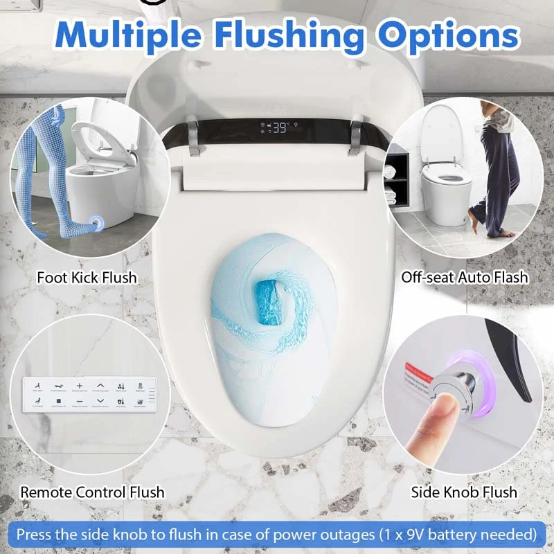 Eletriclife One-Piece Elongated Smart Toilet Bidet 1.28 GPF Dual-flush