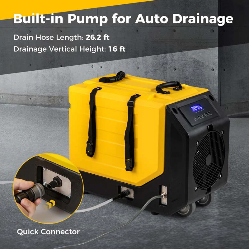 Eletriclife 190 PPD Commercial Dehumidifier with Pump and 2 Wheels