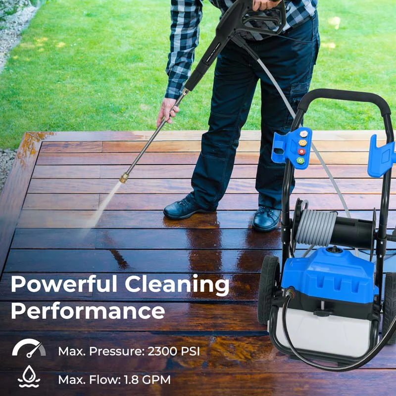 Eletriclife 2300 PSI 1.8 GPM Electric Pressure Washer with Wheels