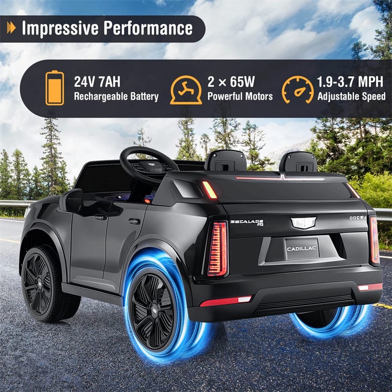 Eletriclife 24V Licensed Cadillac 2-Seater Ride-On Truck Kids Electric Car with Remote Control