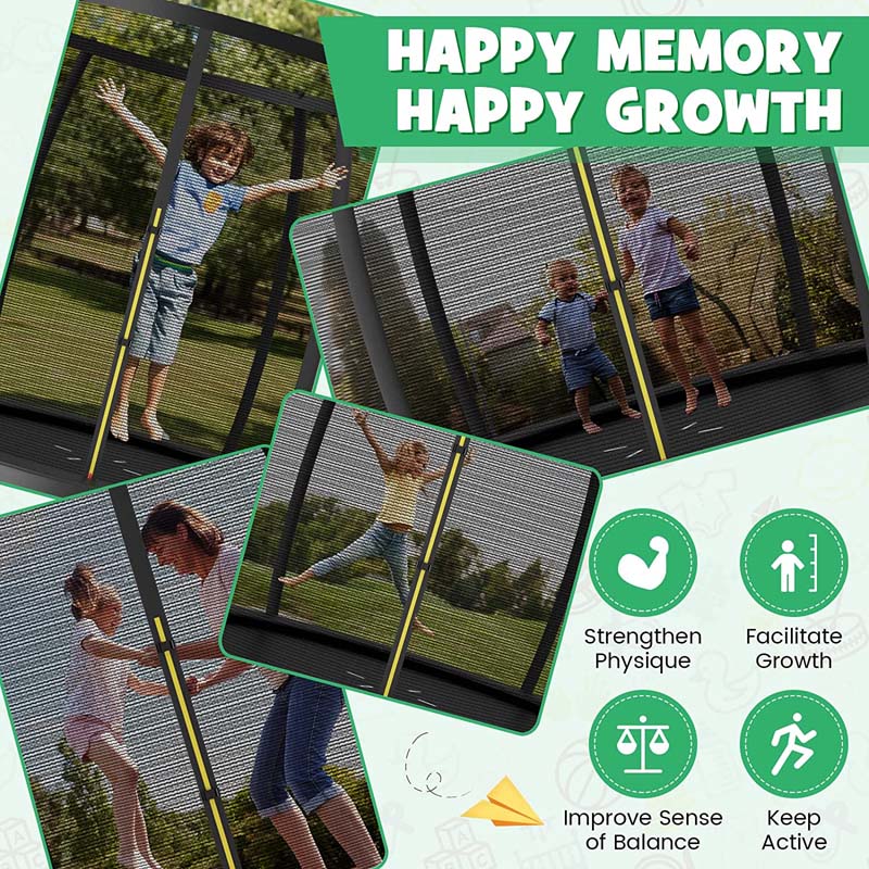 Eletriclife 12FT Recreational Trampoline with Ladder Enclosure Net Safety Pad