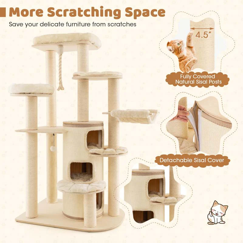 Eletriclife Multi-Level Cat Tree with 3-story Cat Condo