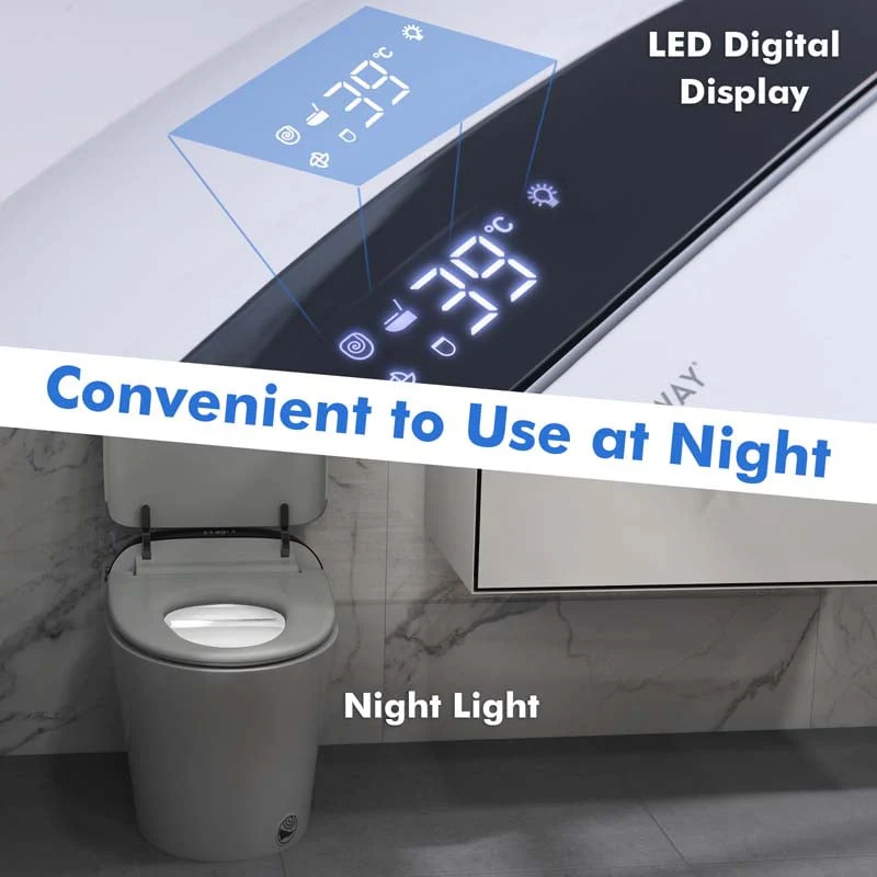 Eletriclife One-Piece Elongated Smart Toilet Bidet 1.28 GPF Dual-flush