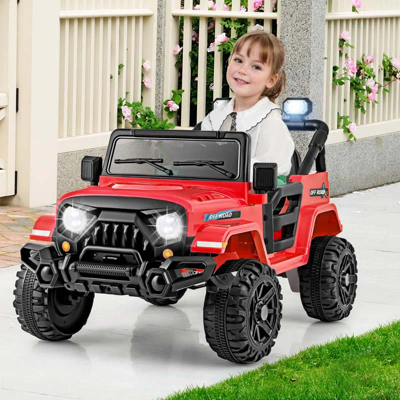 Eletriclife 12V Kids Ride on Truck Car with Remote Control Threaded Wheels