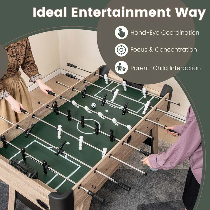 Eletriclife 54 Inch Foosball Table Arcade Soccer Game Table with 2 Balls and 26 Players