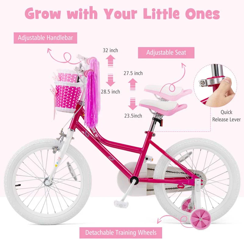 Eletriclife Kids Bicycle 18 Inch with Training Wheels for 6-8 Years Old