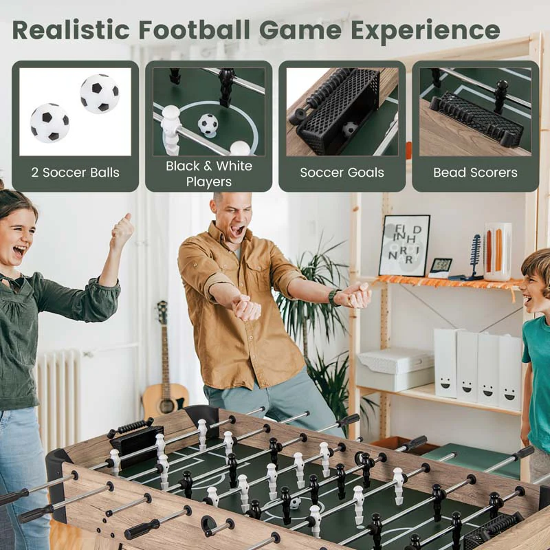 Eletriclife 54 Inch Foosball Table Arcade Soccer Game Table with 2 Balls and 26 Players