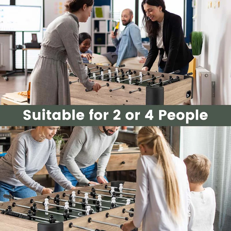 Eletriclife 54 Inch Foosball Table Arcade Soccer Game Table with 2 Balls and 26 Players