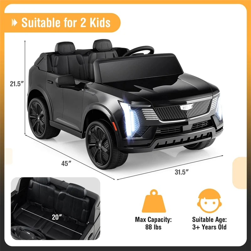 Eletriclife 24V Licensed Cadillac 2-Seater Ride-On Truck Kids Electric Car with Remote Control