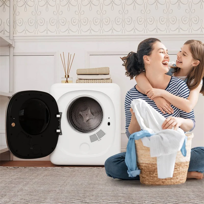Eletriclife 1.5 cu.ft Portable Clothes Dryer 800W Compact Vented Tumble Dryer with Stainless Steel Tub & LED Touch Panel