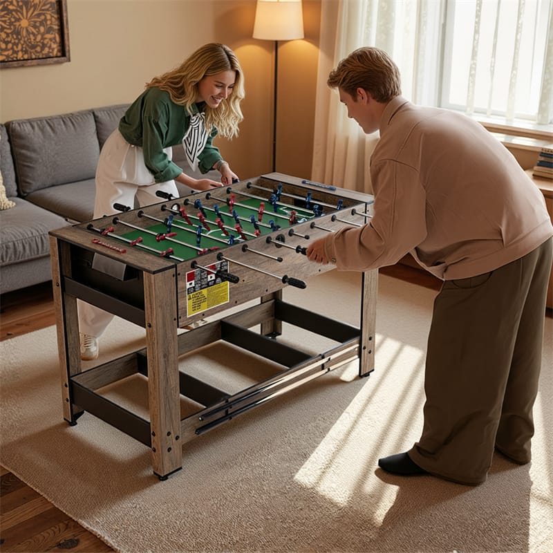 Eletriclife 2-in-1 48" Swivel Multi Game Table Foosball & Billiards Combo Indoor Arcade for Kids & Adults