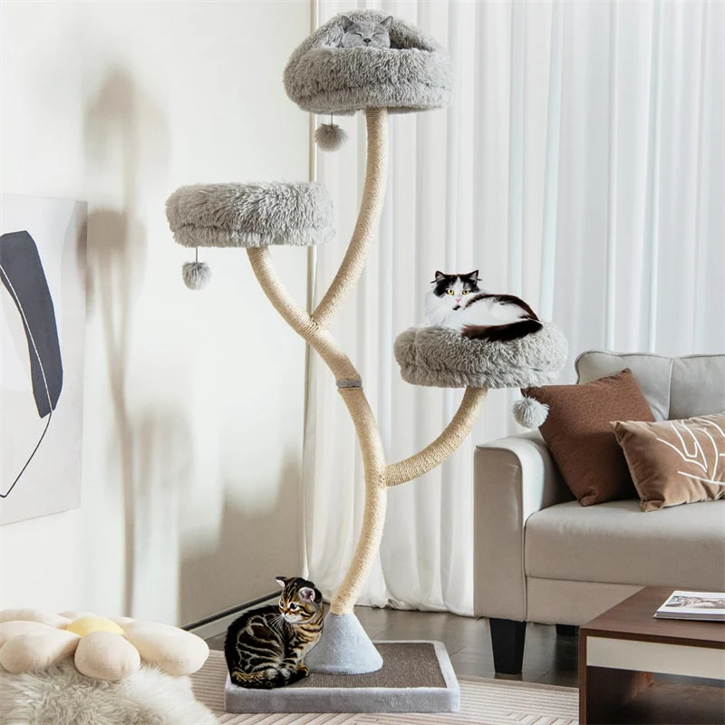 Eletriclife 70" Tall Cat Tree Tower Multi-Level Kitten Activity Center for Large Adult Cats