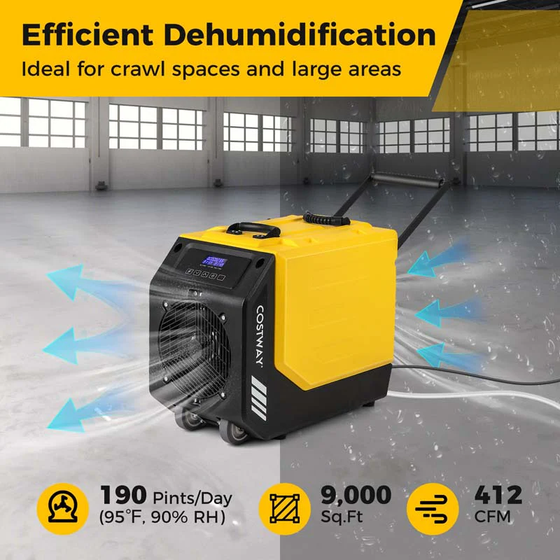 Eletriclife 190 PPD Commercial Dehumidifier with Pump and 2 Wheels
