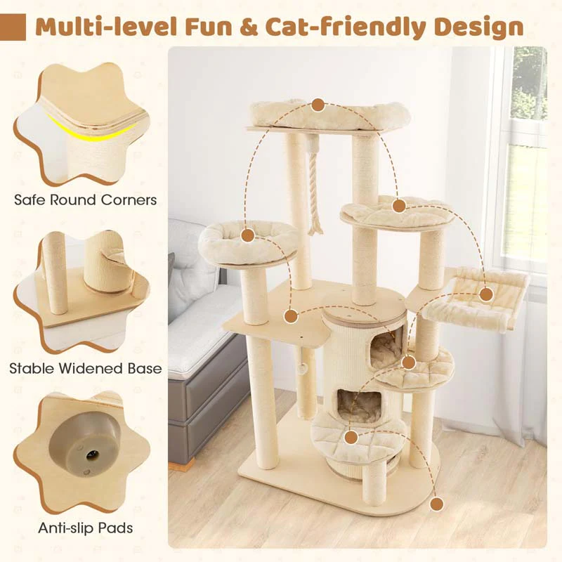 Eletriclife Multi-Level Cat Tree with 3-story Cat Condo
