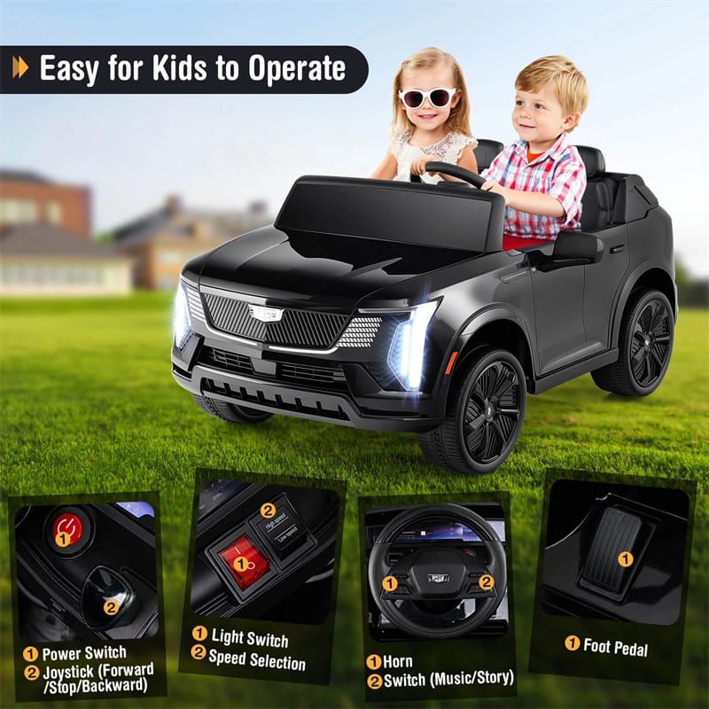 Eletriclife 24V Licensed Cadillac 2-Seater Ride-On Truck Kids Electric Car with Remote Control