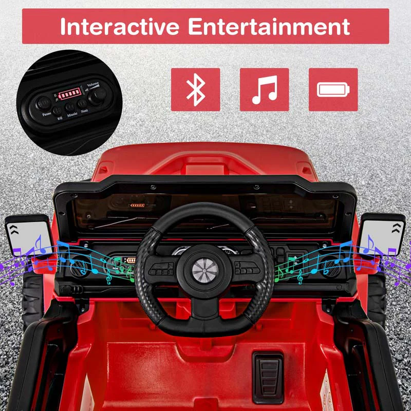 Eletriclife 12V Kids Ride on Truck Car with Remote Control Threaded Wheels
