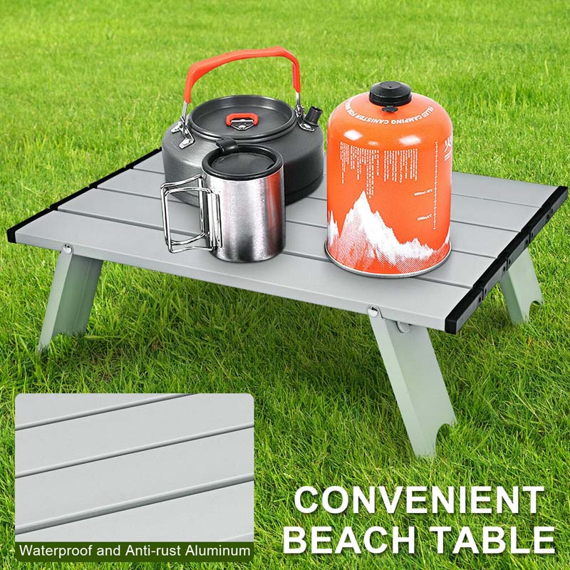 Eletriclife 2 Pack 5-Position Folding Backpack Beach Chair and Table Set