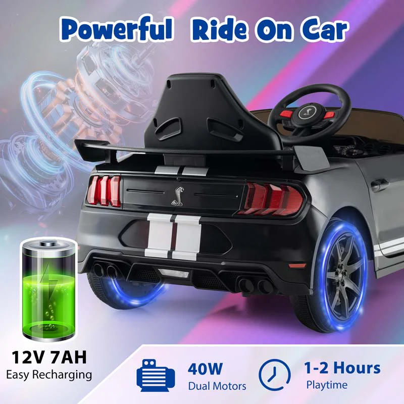 Eletriclife 12V Licensed Ford Mustang Shelby GT500 Kids Ride on Car with Remote Control