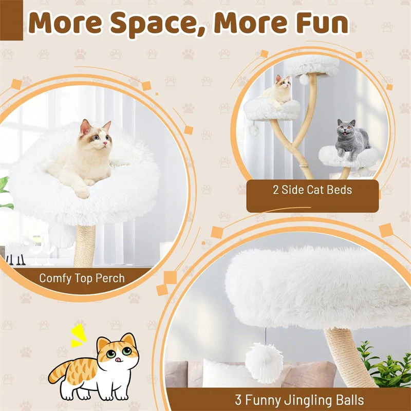 Eletriclife 70" Tall Cat Tree Tower Multi-Level Kitten Activity Center for Large Adult Cats