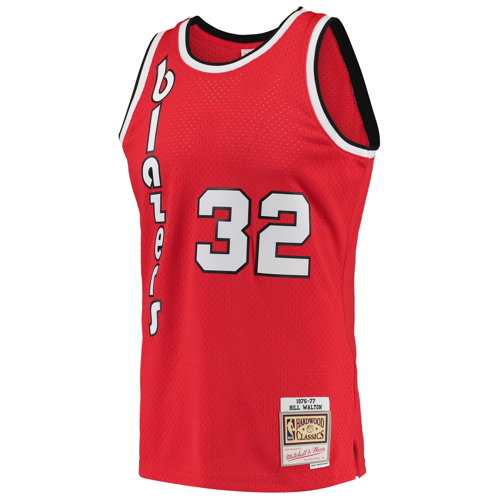 Bill Walton Portland Trail Blazers 1976/77 Hardwood Classics Jersey - Red