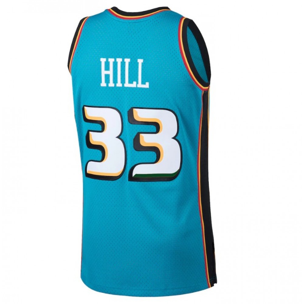 Men's Detroit Pistons Grant Hill #33 Throwback Blue 98-99 Hardwood Classics Swingman Jersey