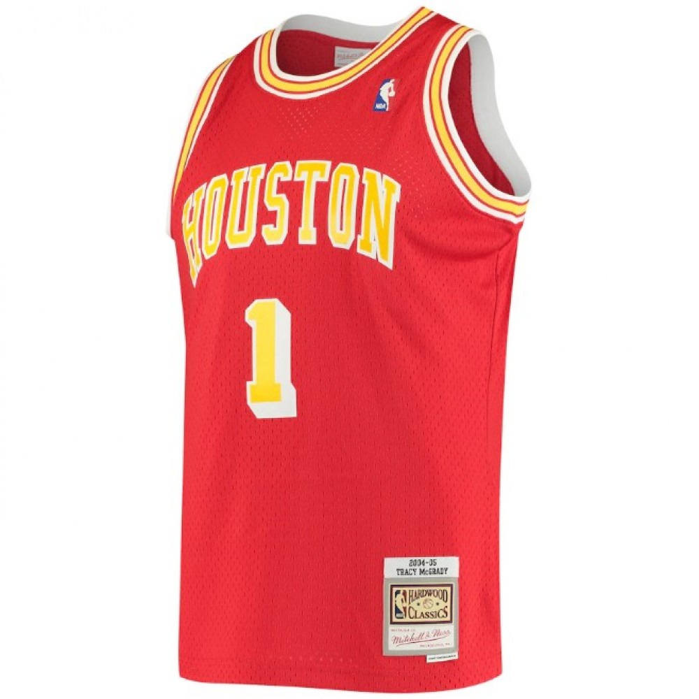 Men's Houston Rockets Tracy McGrady #1 Throwback Red 04-05 Hardwood Classics Swingman Jersey
