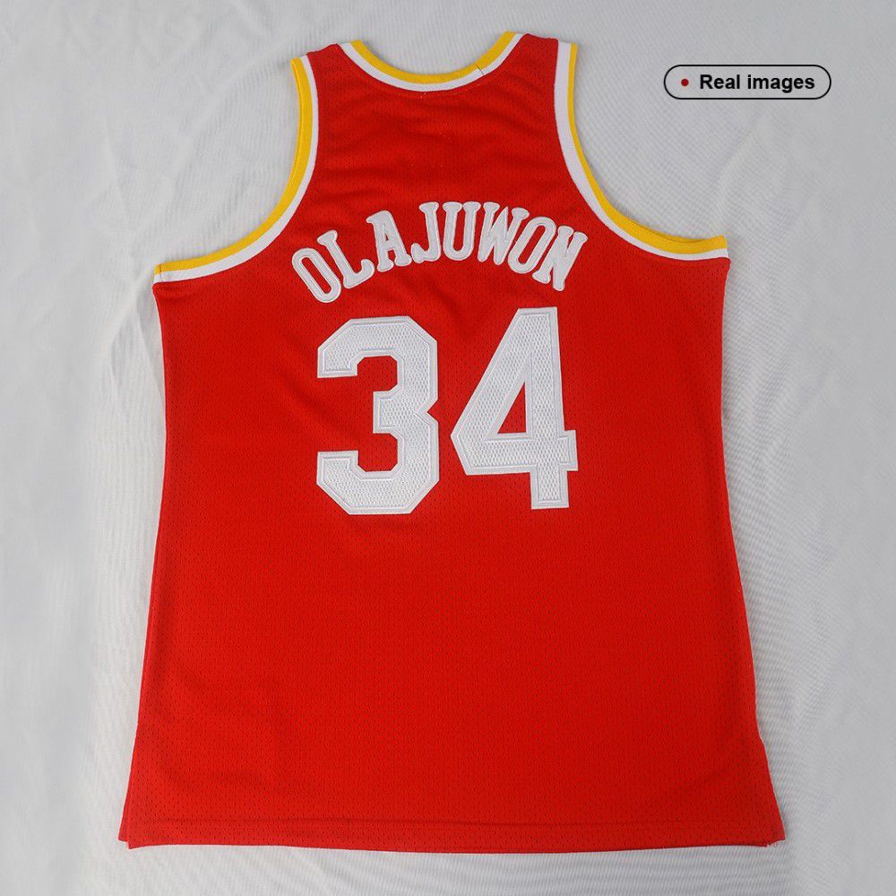 Men's Houston Rockets Hakeem Olajuwon Throwback Red 1993-94 Hardwood Classics Swingman Jersey