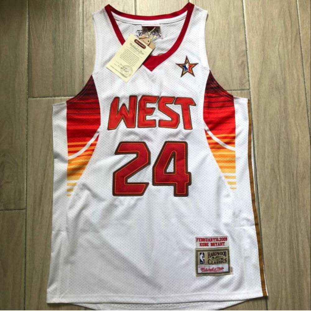 Men's All-Star West 2009 Kobe Bryant #24 White Hardwood Classics Jersey
