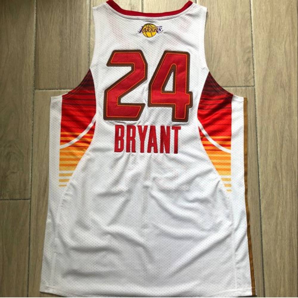 Men's All-Star West 2009 Kobe Bryant #24 White Hardwood Classics Jersey