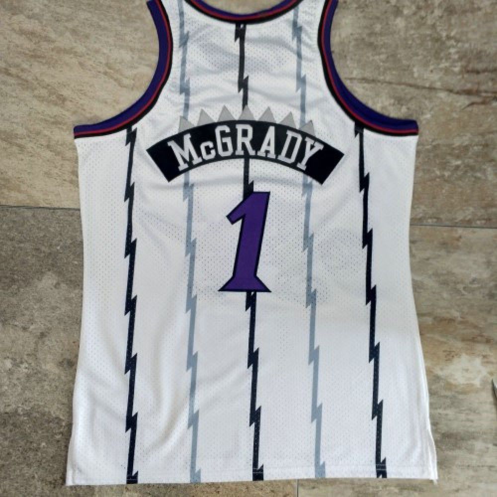 Men's Toronto Raptors Tracy McGrady #1 White 1998-99 Hardwood Classics Swingman Jersey