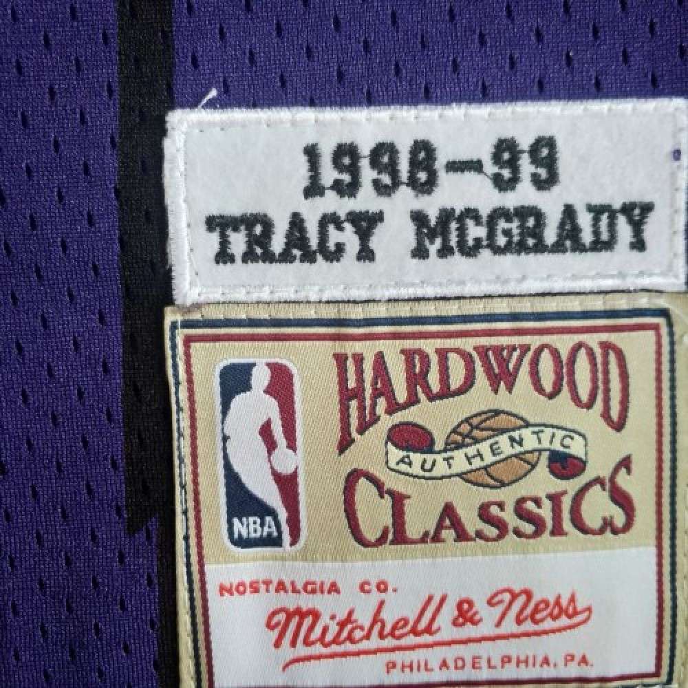 Men's Toronto Raptors Tracy McGrady #1 Throwback Purple 98-99 Hardwood Classics Jersey