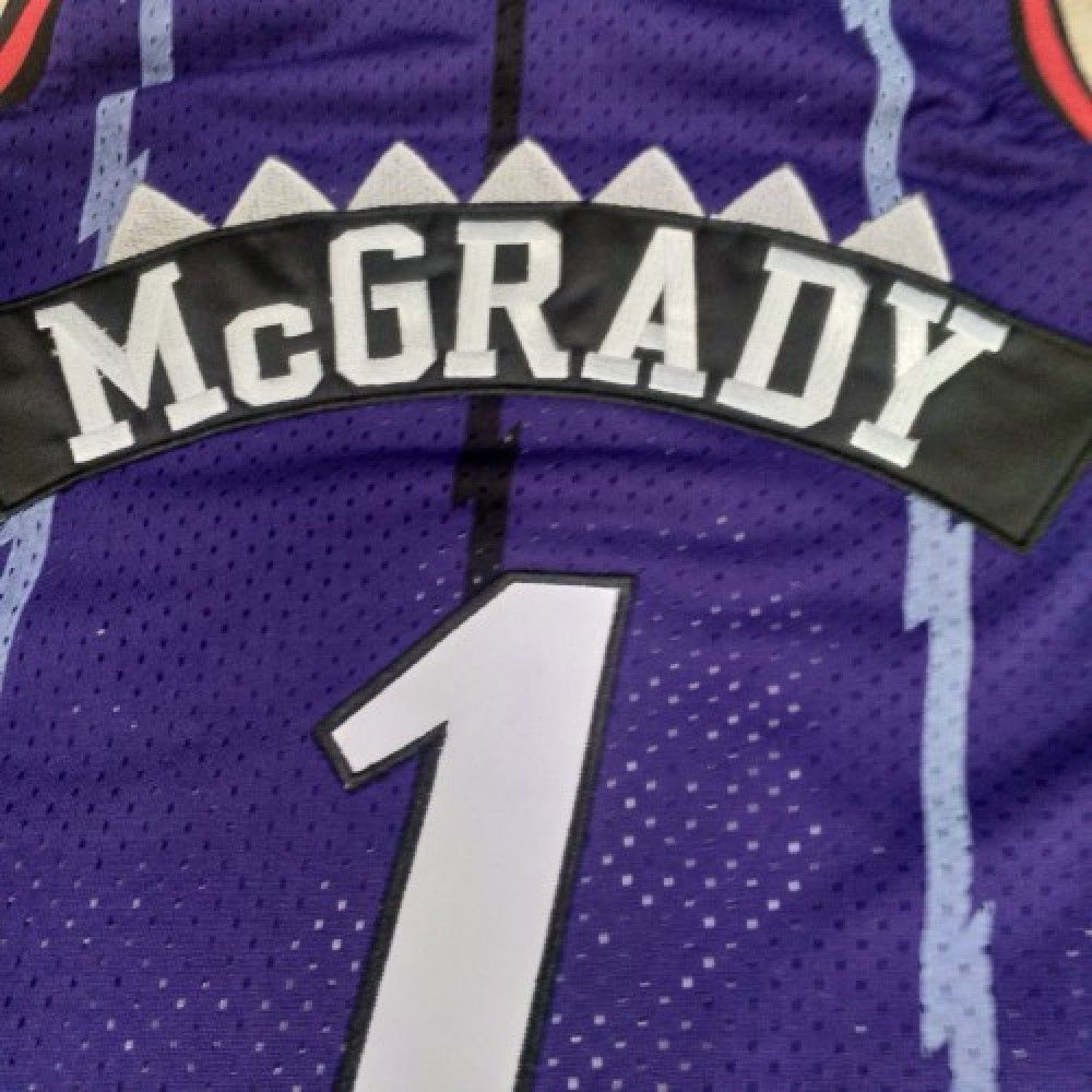 Men's Toronto Raptors Tracy McGrady #1 Throwback Purple 98-99 Hardwood Classics Jersey