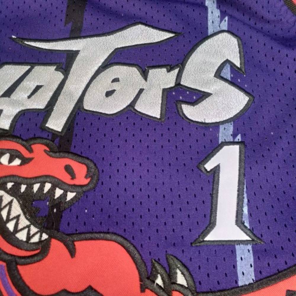 Men's Toronto Raptors Tracy McGrady #1 Throwback Purple 98-99 Hardwood Classics Jersey