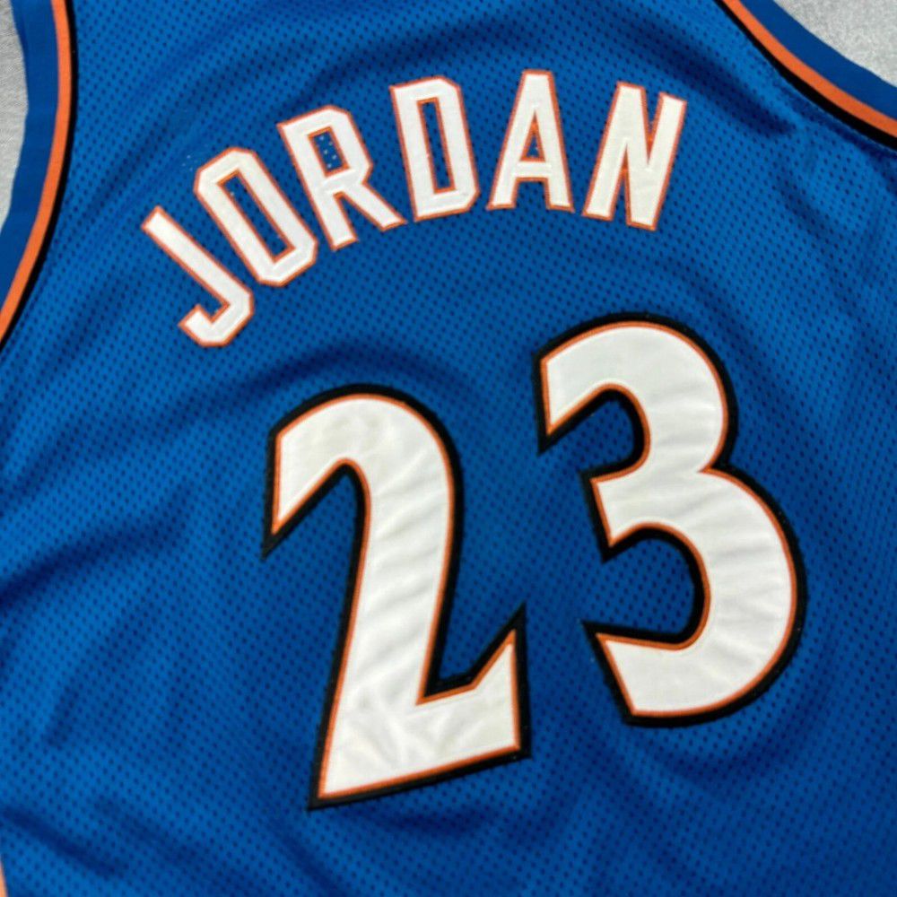 Washington Wizards Michael Jordan #23 Vintage Nike Blue Jersey 911 Patch