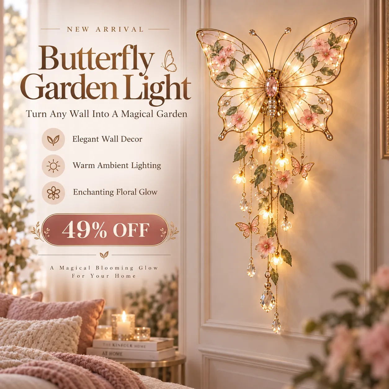 Butterfly Garden Light wall decor
