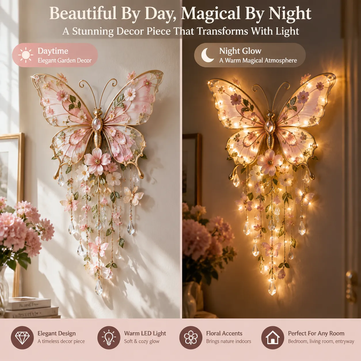 Butterfly light at night