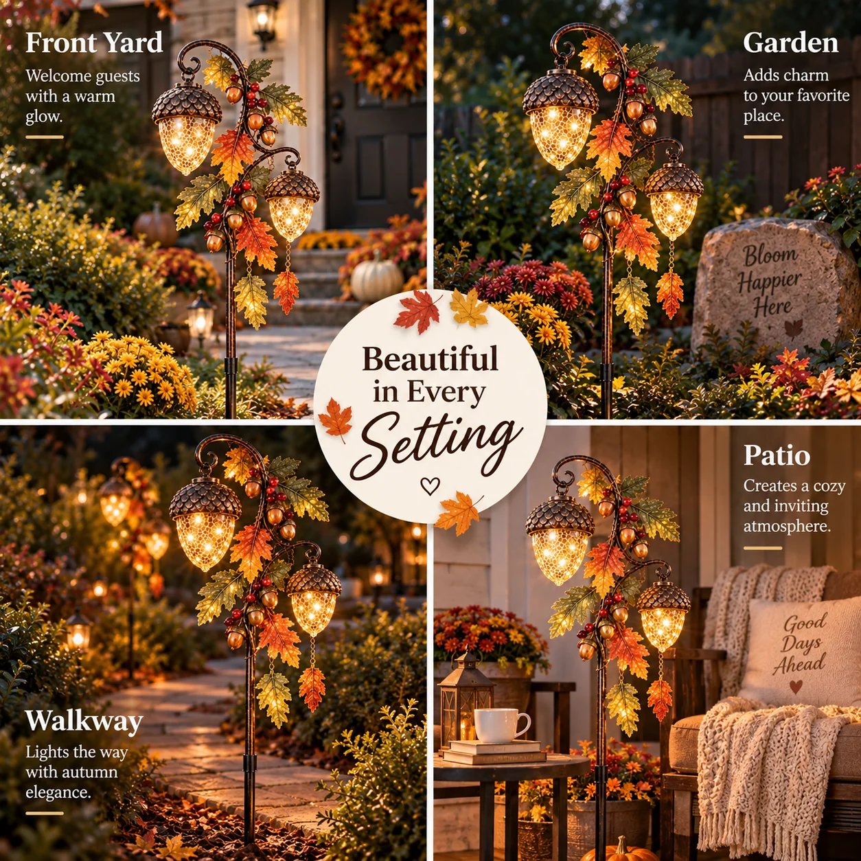 Autumn Acorn Glow outdoor placement ideas
