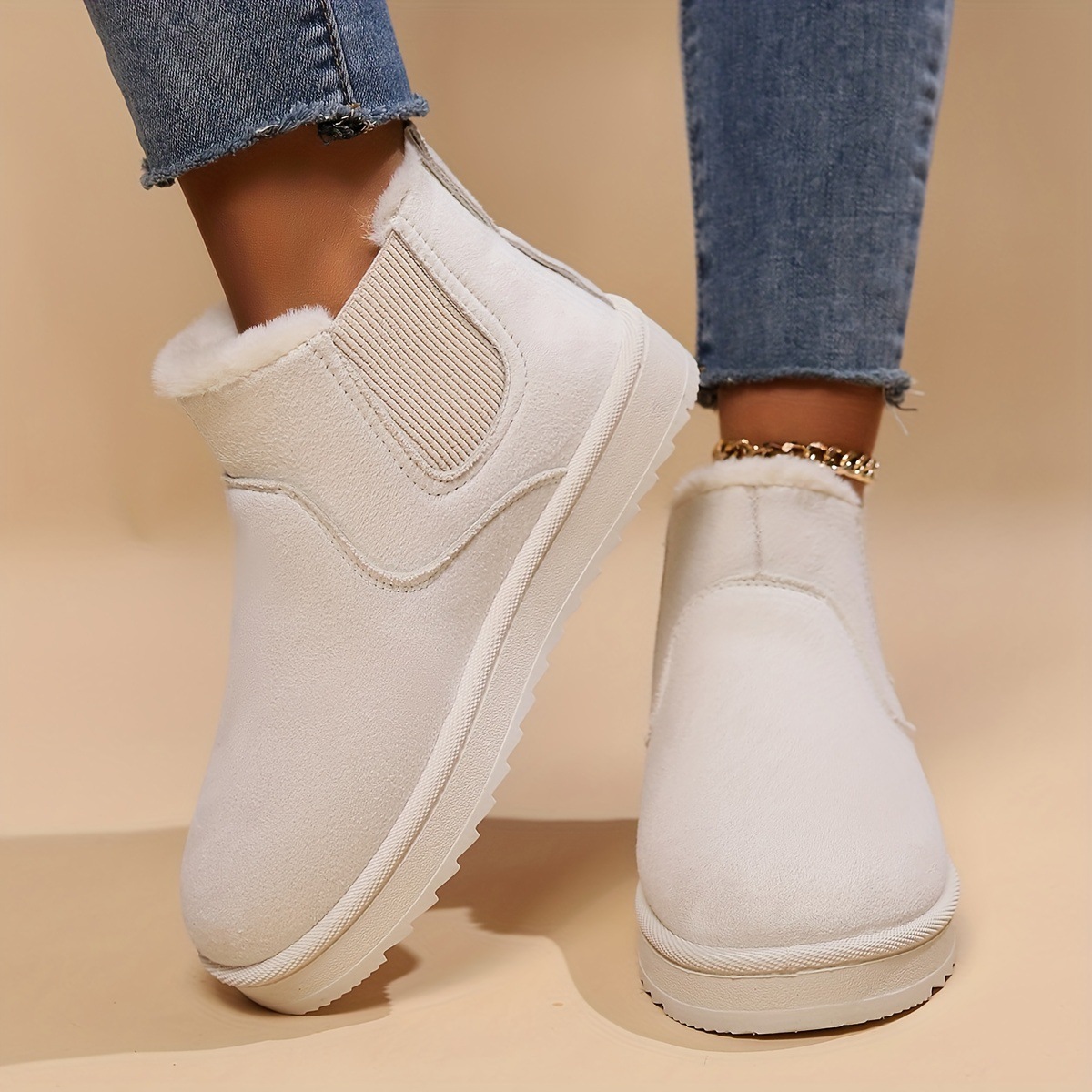 Women’s Cozy Slip-On Winter Ankle Boots – Warm Lined, Non-Slip & Easy On/Off Comfort Shoes
