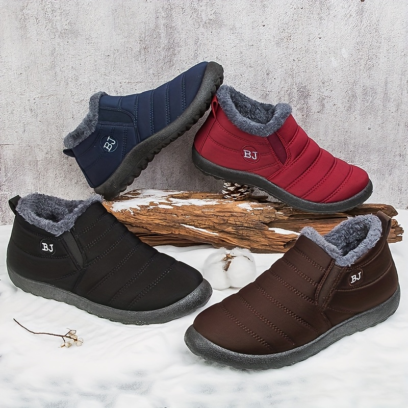 High Quality Women's Winter Boots - Slip-On Ankle Snow Boots with Fleece