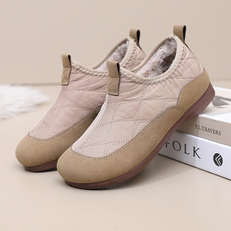 Women’s Winter Slip-On Warm Shoes – Soft Sole, Plush Lined, Comfortable Casual Cotton Shoes for Cold Weather