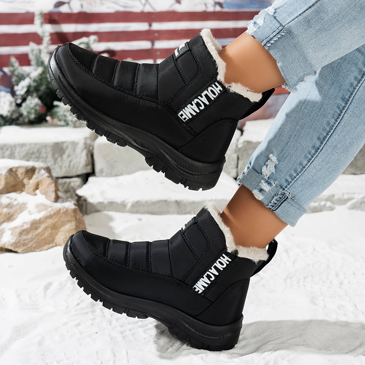 Women’s Durable Fleece-Lined Boots – Warm, Wear-Resistant & Easy to Walk In