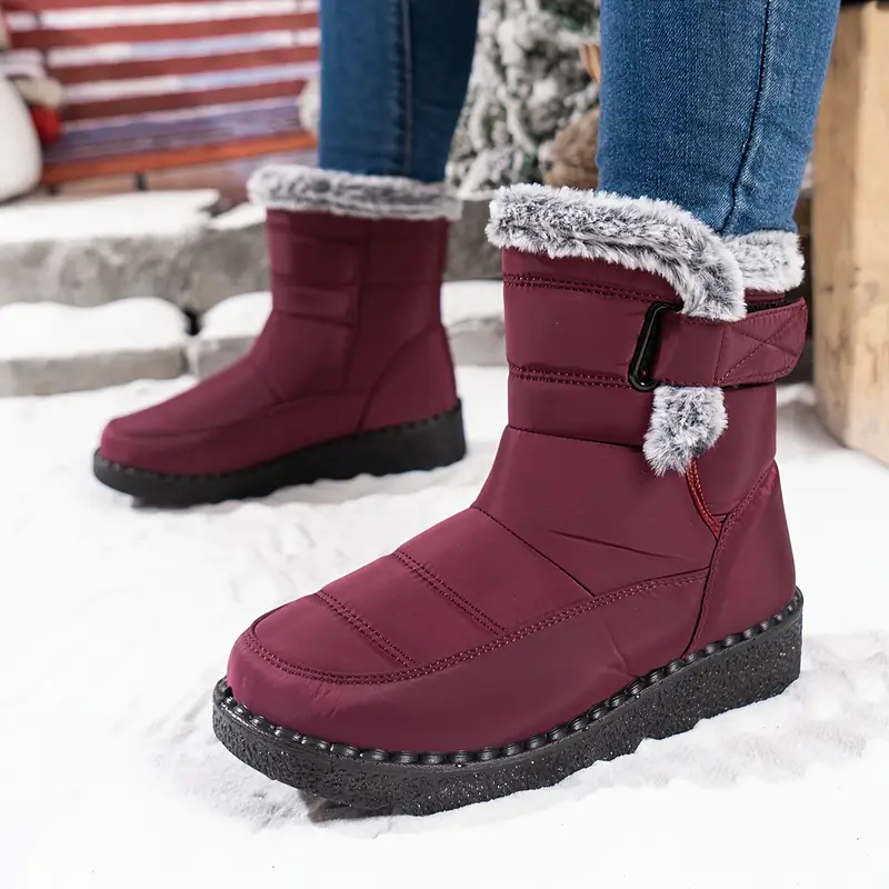 Women’s Winter Fur-Lined Snow Boots – Warm, Waterproof & Non-Slip Ankle Boots for Cold Weather