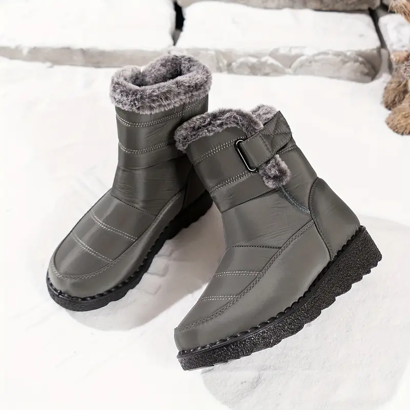 Women’s Winter Fur-Lined Snow Boots – Warm, Waterproof & Non-Slip Ankle Boots for Cold Weather