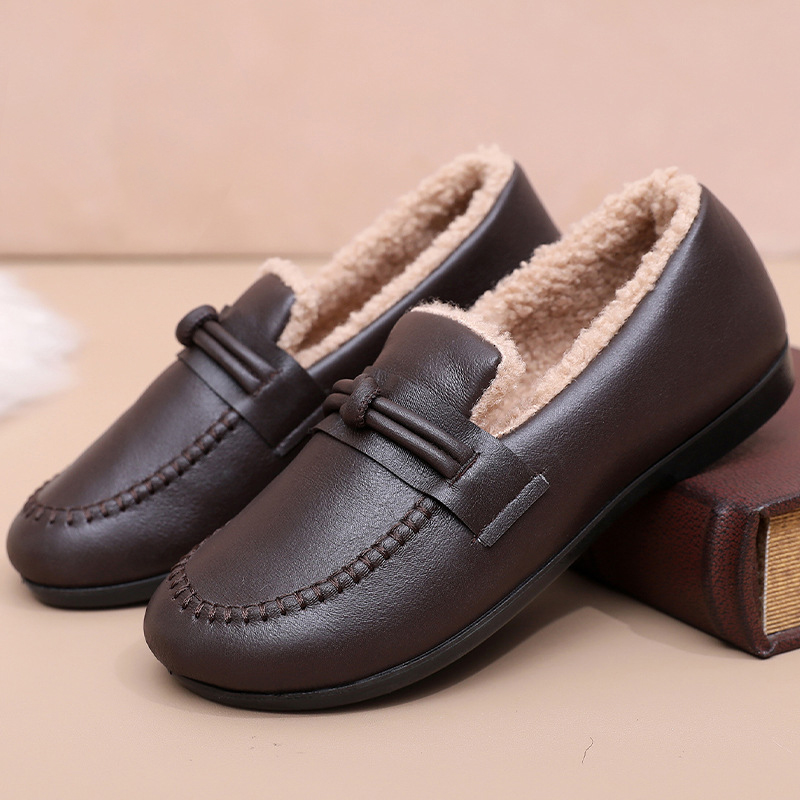 Women’s Winter Warm Slip-On Shoes – Cozy Fleece Lined, Non-Slip, Easy Comfort Loafers