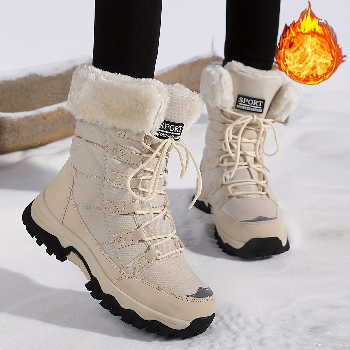 Women’s Waterproof Fur-Lined Winter Snow Boots – Anti-Slip, Warm, All-Weather Outdoor Cold-Protection Footwear